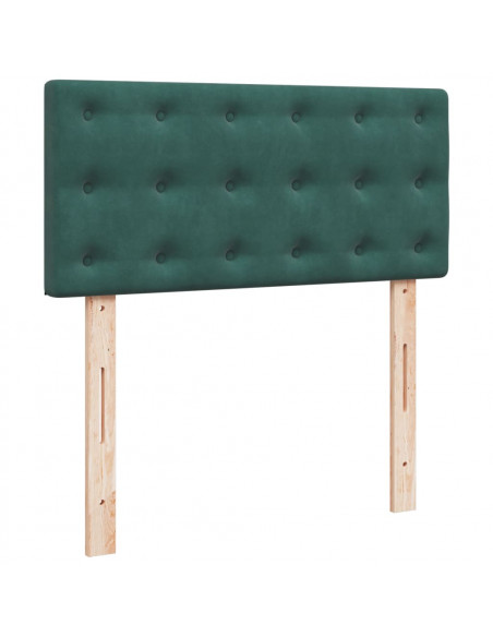 Giroletto a Molle con Materasso Verde Scuro 90x190 cm Velluto