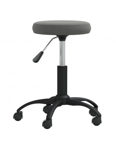 Sgabello da Massaggio in Velluto Grigio Scuro