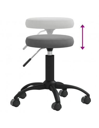 Sgabello da Massaggio in Velluto Grigio Scuro