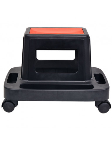 Sgabello da Officina con Rotelle e Vano Portaoggetti 150 Kg