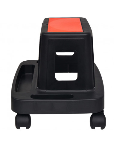 Sgabello da Officina con Rotelle e Vano Portaoggetti 150 Kg