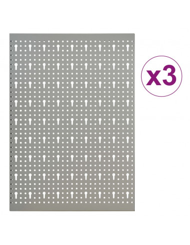 Pannelli per Utensili a Parete 3 pz 40x58 cm Acciaio