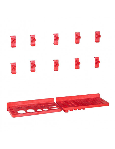 Kit Contenitori 71 pz con Pannelli a Parete Rosso e Nero