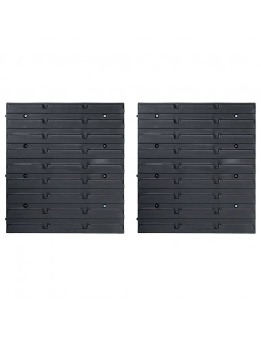 Kit Contenitori 71 pz con Pannelli a Parete Rosso e Nero