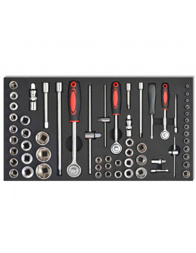 Carrello Portautensili Officina con 1125 Utensili Acciaio Rosso