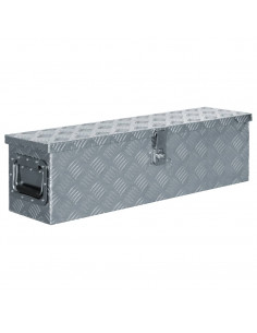 Cassetta in Alluminio 80,5x22x22 cm Argento 2