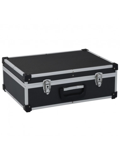 Valigetta per Attrezzi 46x33x16 cm Nera in Alluminio