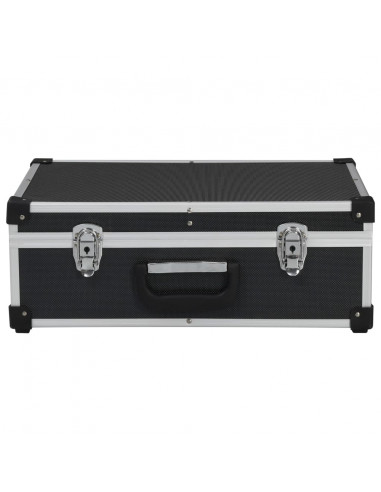 Valigetta per Attrezzi 46x33x16 cm Nera in Alluminio