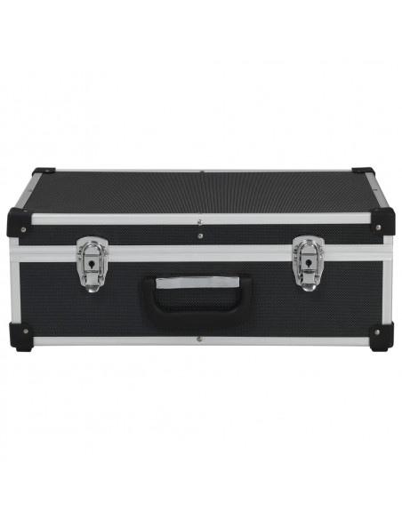 Valigetta per Attrezzi 46x33x16 cm Nera in Alluminio
