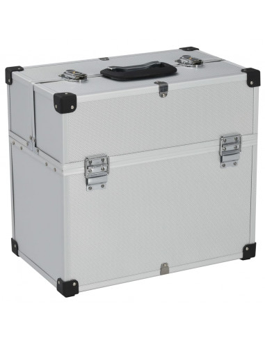 Valigetta per Attrezzi 38x22,5x34 cm Argento in Alluminio