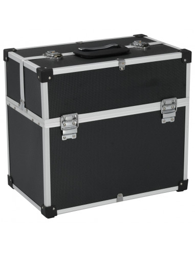 Valigetta per Attrezzi 38x22,5x34 cm Nera in Alluminio