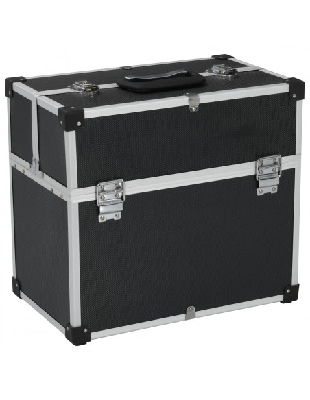 Valigetta per Attrezzi 38x22,5x34 cm Nera in Alluminio