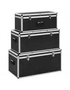 Valigette 3 pz in Alluminio Nero 2