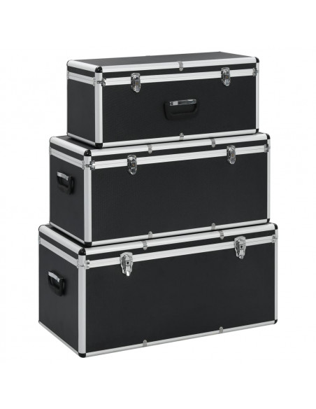 Valigette 3 pz in Alluminio Nero
