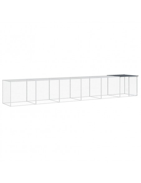 Gabbia Polli con Tetto Antracite 603x98x90 cm Acciaio Zincato