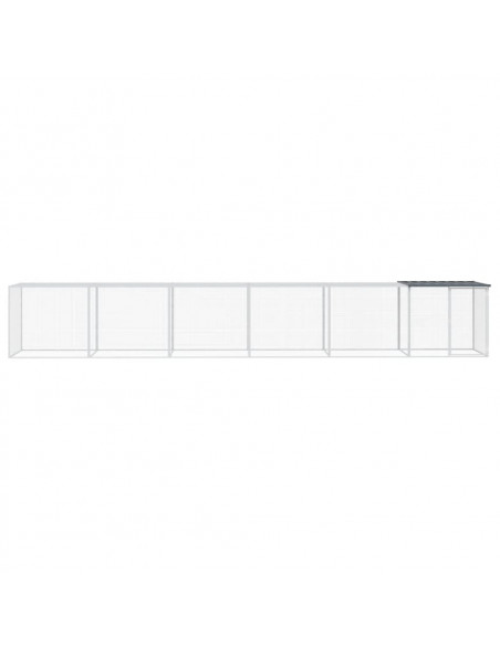 Gabbia Polli con Tetto Antracite 603x98x90 cm Acciaio Zincato