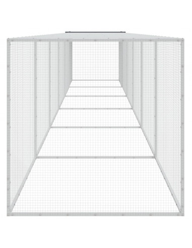 Gabbia Polli con Tetto Antracite 603x98x90 cm Acciaio Zincato