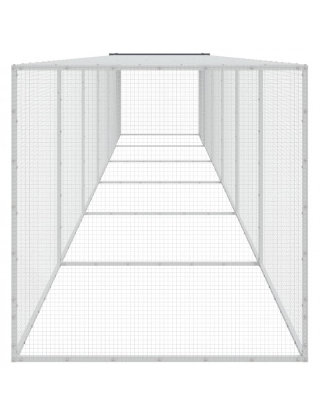 Gabbia Polli con Tetto Antracite 603x98x90 cm Acciaio Zincato