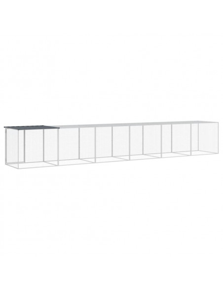 Gabbia Polli con Tetto Antracite 603x98x90 cm Acciaio Zincato