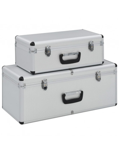 Valigette 2 pz in Alluminio Argento