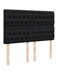 Giroletto a Molle con Materasso Nero 160x200 cm in Velluto 2