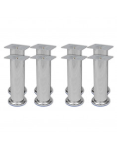Piedini Rotondi per Divani 8 pz Cromati 180 mm 2
