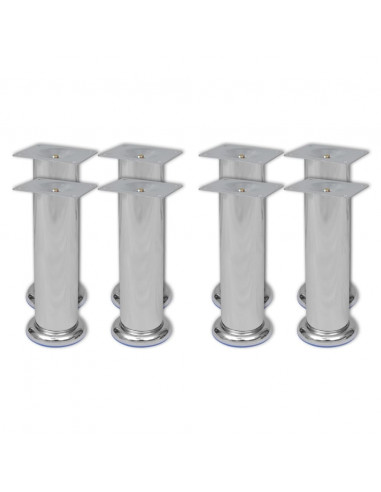 Piedini Rotondi per Divani 8 pz Cromati 180 mm