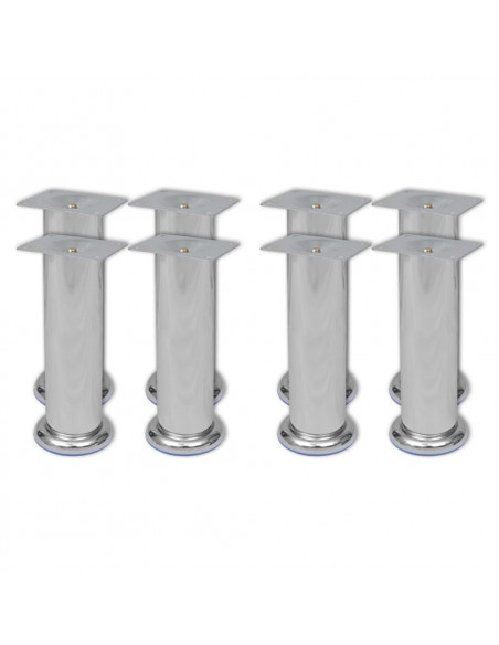 Piedini Rotondi per Divani 8 pz Cromati 180 mm