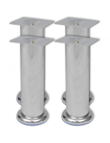 Piedini Rotondi per Divani 8 pz Cromati 180 mm