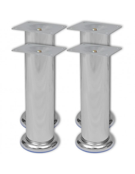 Piedini Rotondi per Divani 8 pz Cromati 180 mm