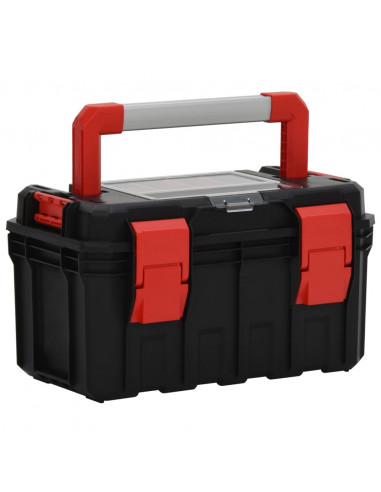 Cassetta degli Attrezzi Nera e Rossa 45x28x26,5 cm