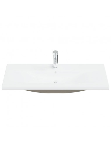 Set Mobili da Bagno 2 pz in Ceramica e Legno Multistrato