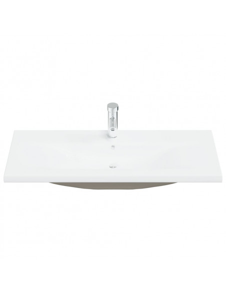 Set Mobili da Bagno 2 pz in Ceramica e Legno Multistrato