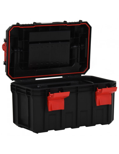 Cassetta degli Attrezzi Nera e Rossa 45x28x26,5 cm