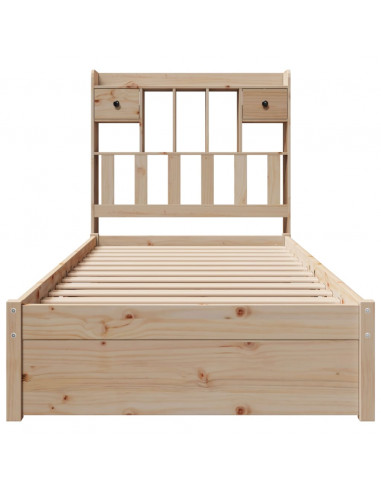 Letto Libreria senza Materasso 90x190 cm Legno Massello Pino