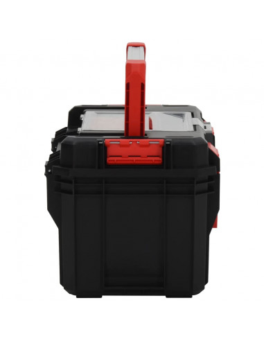 Cassetta degli Attrezzi Nera e Rossa 45x28x26,5 cm