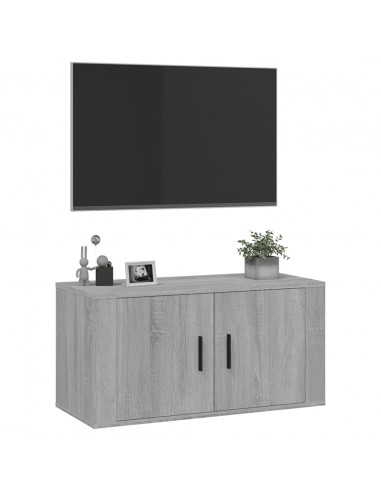 Mobile Porta TV a Parete grigio sonoma 80x34,5x40 cm