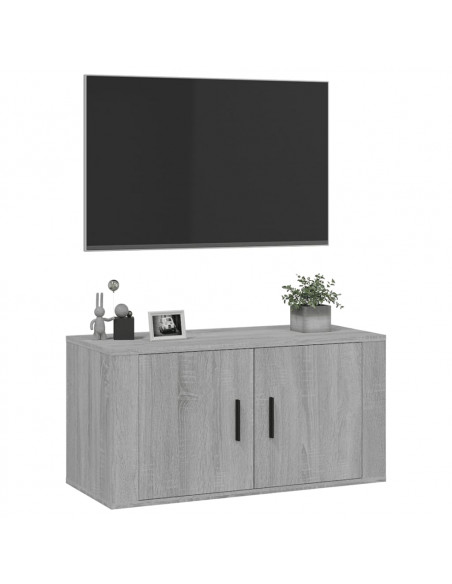 Mobile Porta TV a Parete grigio sonoma 80x34,5x40 cm
