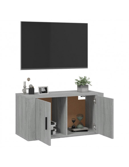 Mobile Porta TV a Parete grigio sonoma 80x34,5x40 cm