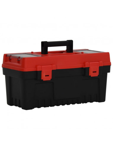 Set Cassette degli Attrezzi 2 pz Nero e Rosso in Polipropilene