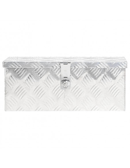 Contenitore Portaoggetti Argento 50 x 15 x 20,5 cm in Alluminio