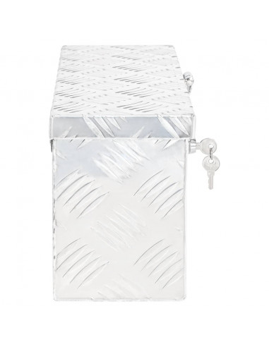 Contenitore Portaoggetti Argento 50 x 15 x 20,5 cm in Alluminio