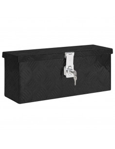 Contenitore Portaoggetti Nero 50x15x20,5 cm in Alluminio 2