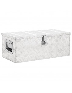 Contenitore Portaoggetti Argento 70x31x27 cm in Alluminio 2