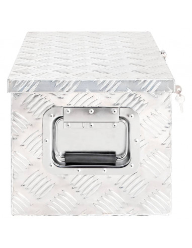 Contenitore Portaoggetti Argento 70x31x27 cm in Alluminio