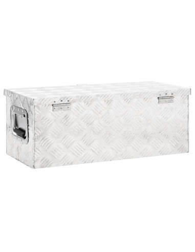 Contenitore Portaoggetti Argento 70x31x27 cm in Alluminio