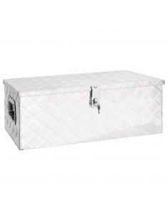 Contenitore Portaoggetti Argento 80x39x30 cm in Alluminio 2