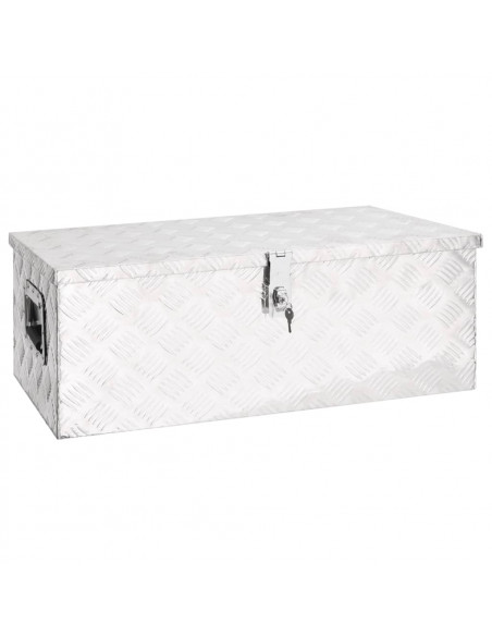 Contenitore Portaoggetti Argento 80x39x30 cm in Alluminio