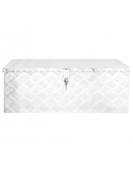 Contenitore Portaoggetti Argento 80x39x30 cm in Alluminio