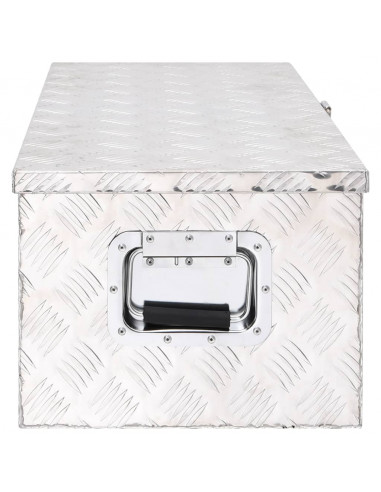 Contenitore Portaoggetti Argento 80x39x30 cm in Alluminio